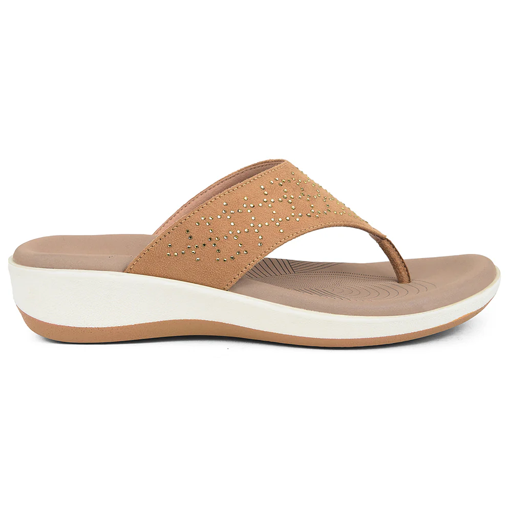 Healers Beige Casual Slipper For Women JFL-54 By Liberty - Image 2