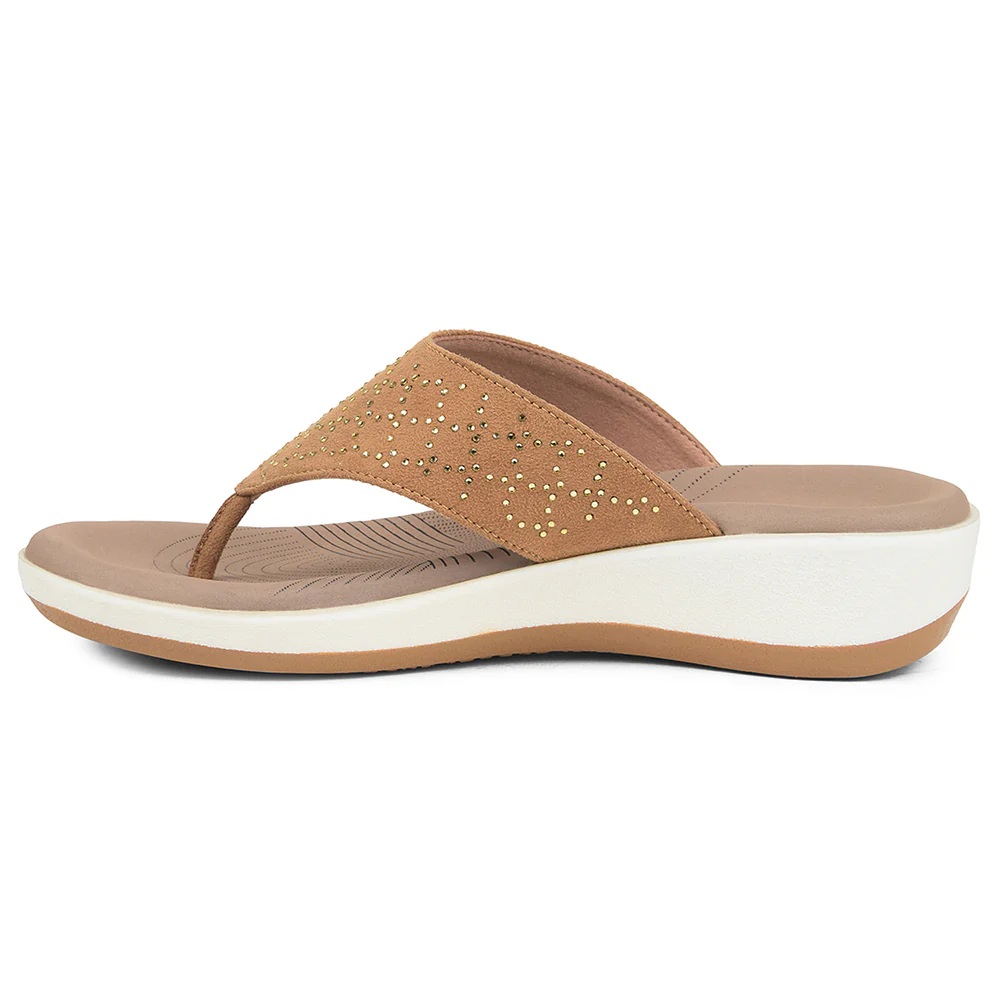 Healers Beige Casual Slipper For Women JFL-54 By Liberty - Image 3