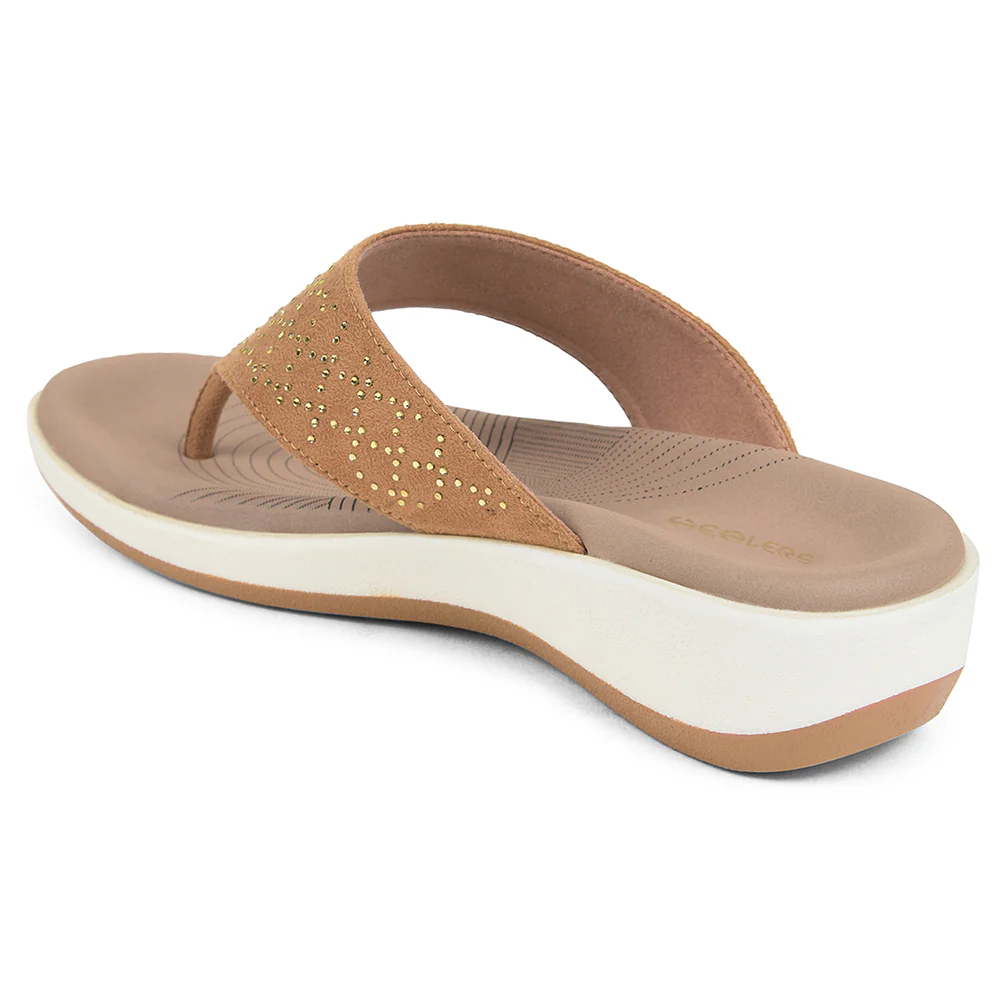 Healers Beige Casual Slipper For Women JFL-54 By Liberty - Image 4