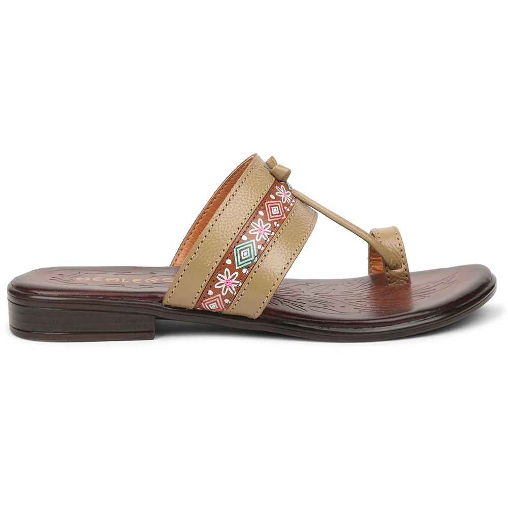 Healers Beige Casual Slipper For Women TLO-106 By Liberty - Image 2