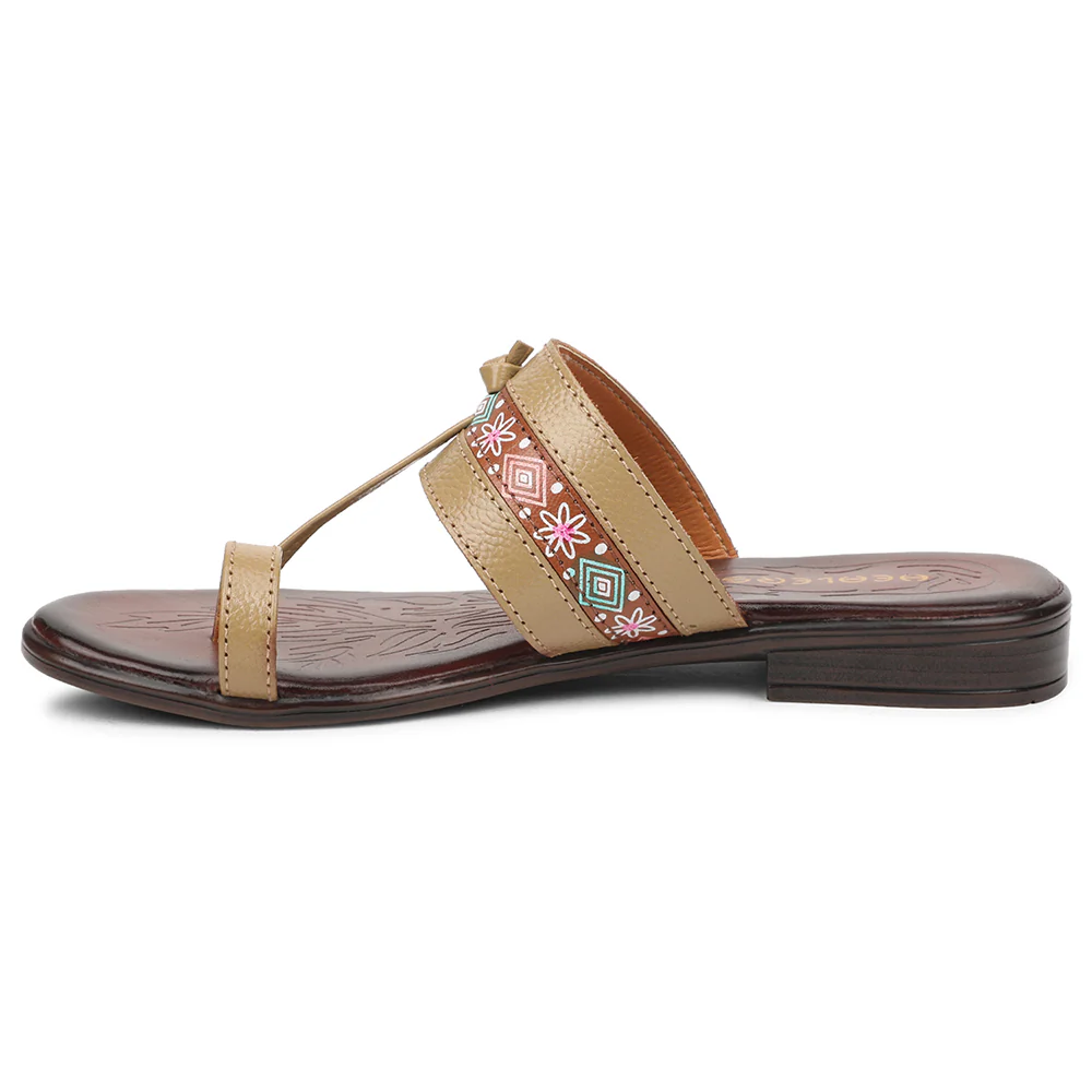 Healers Beige Casual Slipper For Women TLO-106 By Liberty - Image 3