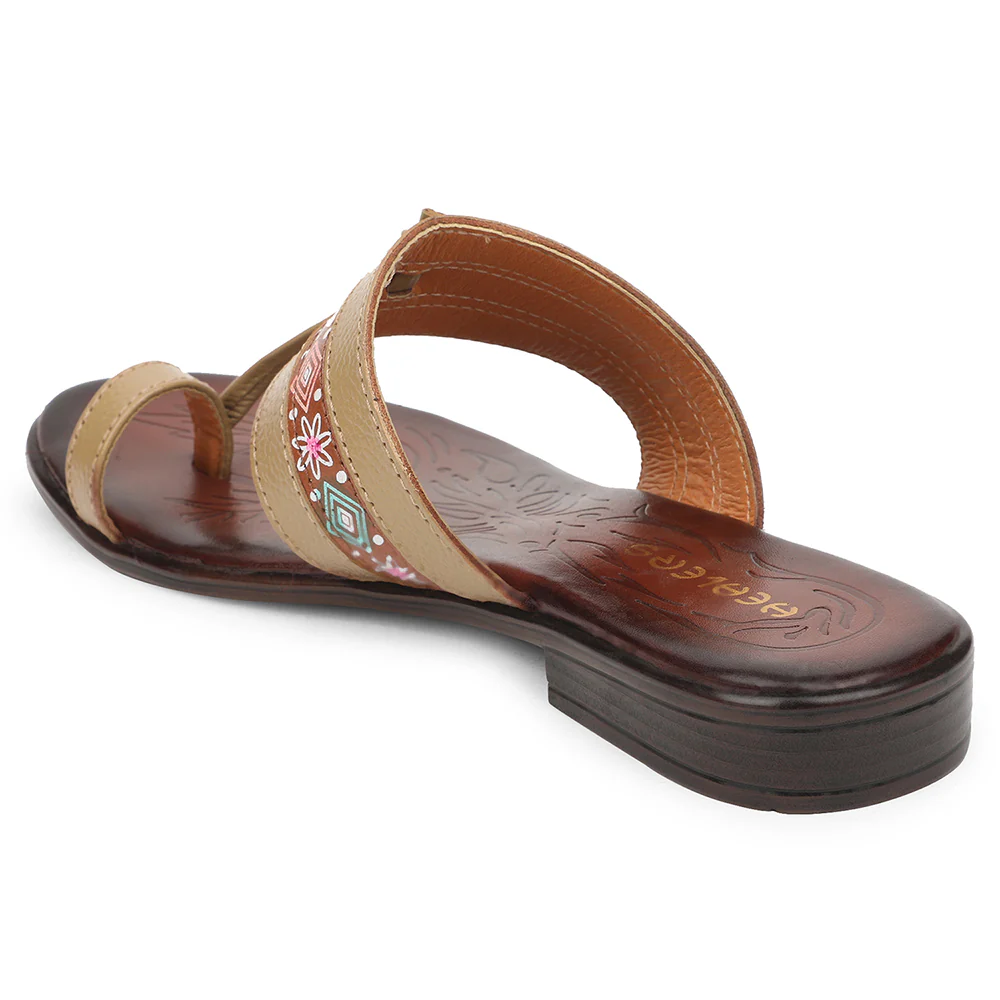 Healers Beige Casual Slipper For Women TLO-106 By Liberty - Image 5