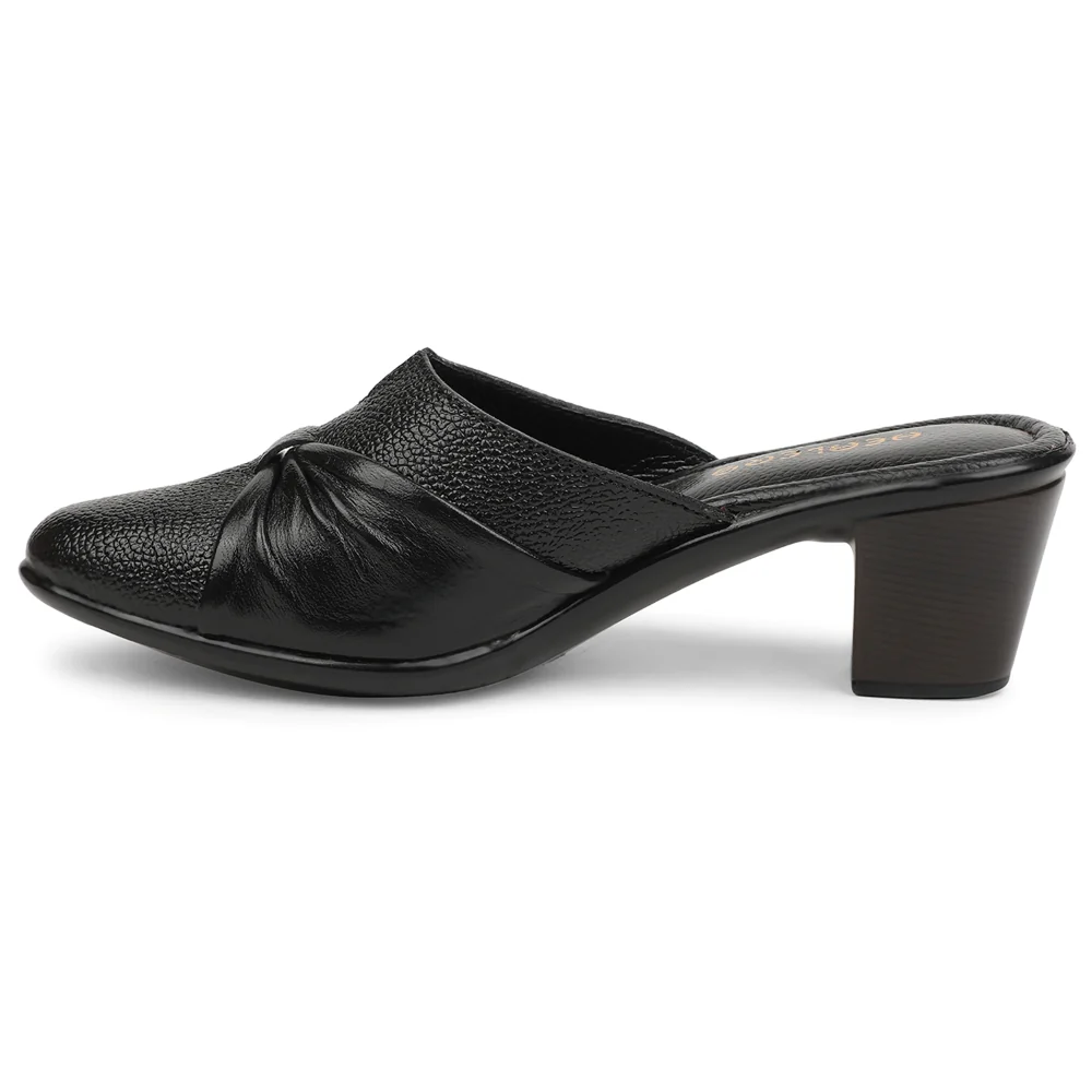 Healers Black Casual Block Heel Sandal For Women TLO-103 By Liberty - Image 3