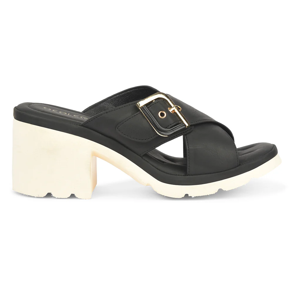 Healers Black Casual Block Heel Sandal For Women ZQ-DM-15 By Liberty - Image 2