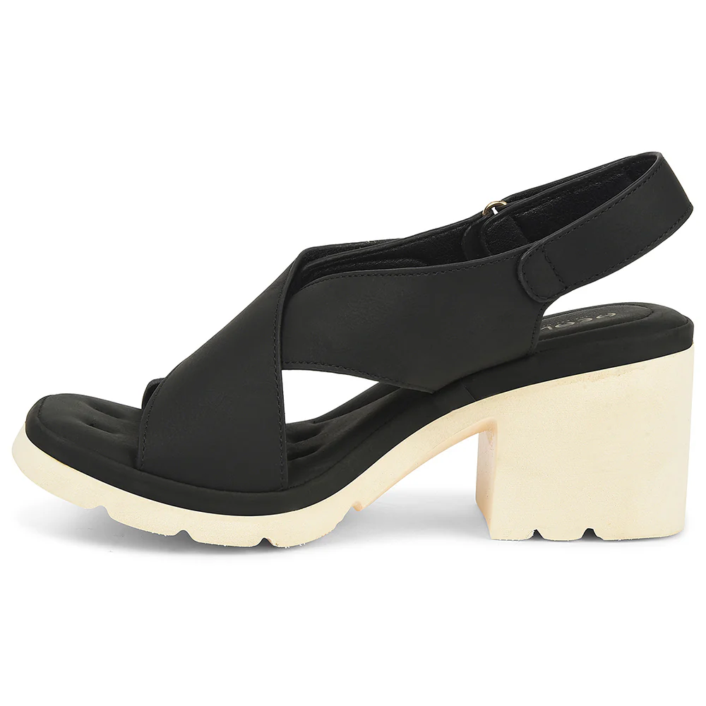 Healers Black Casual Block Heel Sandal For Women ZQ-DM-16 By Liberty - Image 3