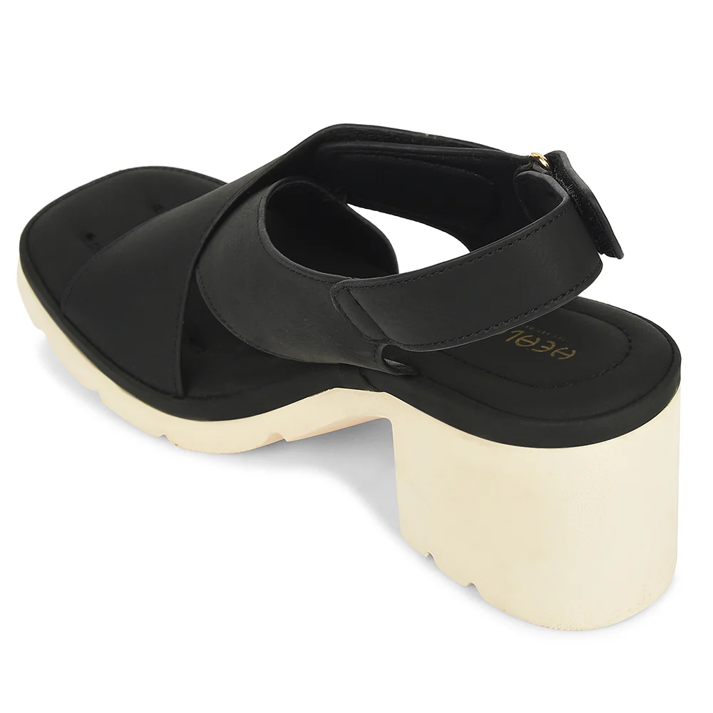 Healers Black Casual Block Heel Sandal For Women ZQ-DM-16 By Liberty - Image 5
