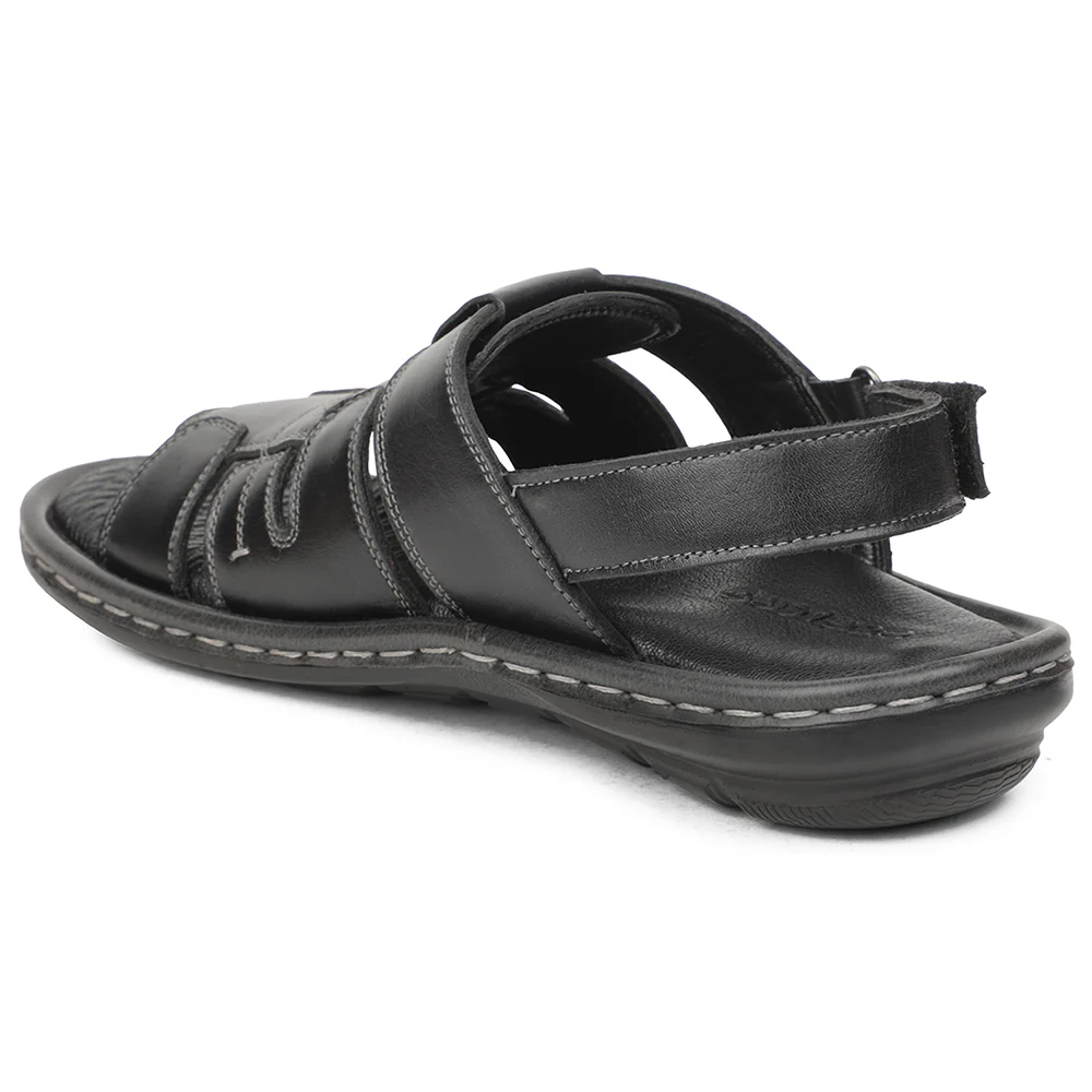 Healers Black Casual Flat Sandal For Men ASL-1 By Liberty - Image 5
