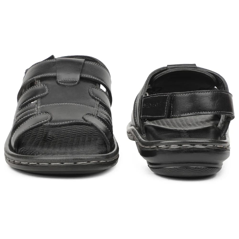 Healers Black Casual Flat Sandal For Men ASL-1 By Liberty - Image 6