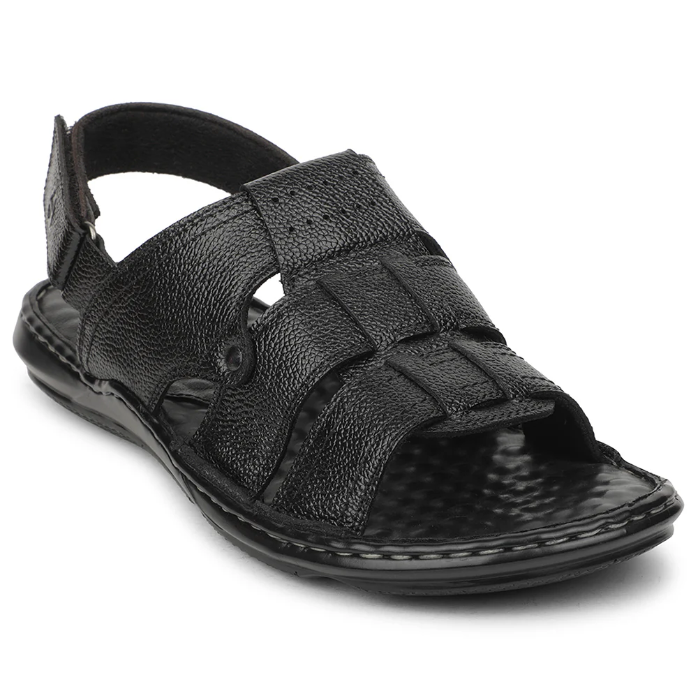 Healers Black Casual Flat Sandal For Men DSL-5 By Liberty