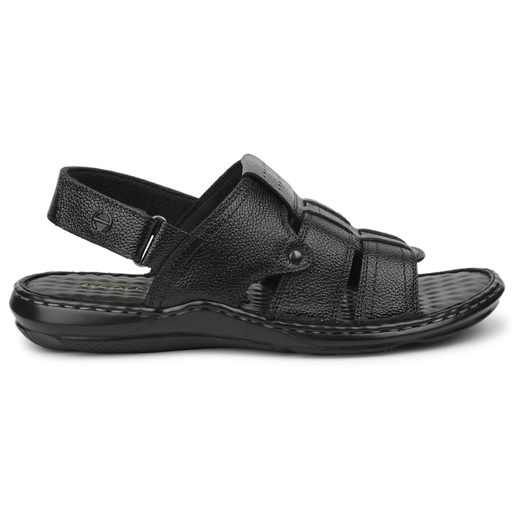 Healers Black Casual Flat Sandal For Men DSL-5 By Liberty - Image 2