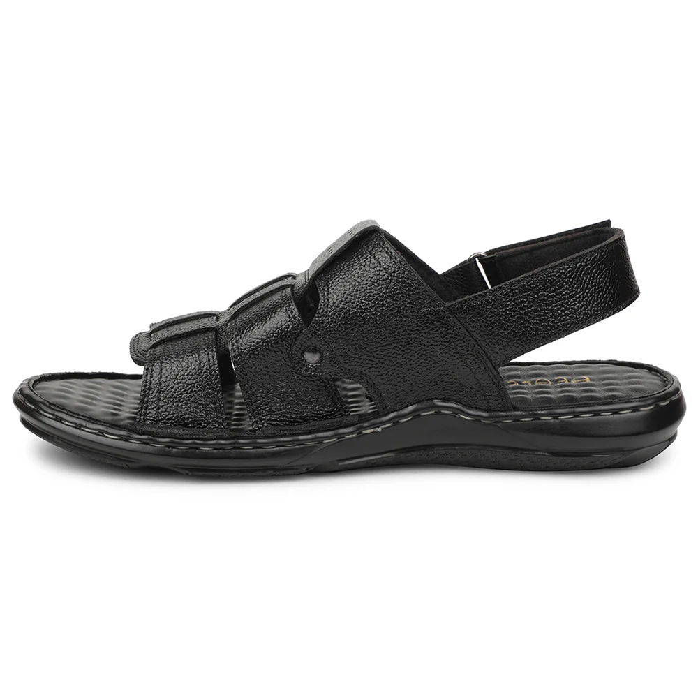 Healers Black Casual Flat Sandal For Men DSL-5 By Liberty - Image 3