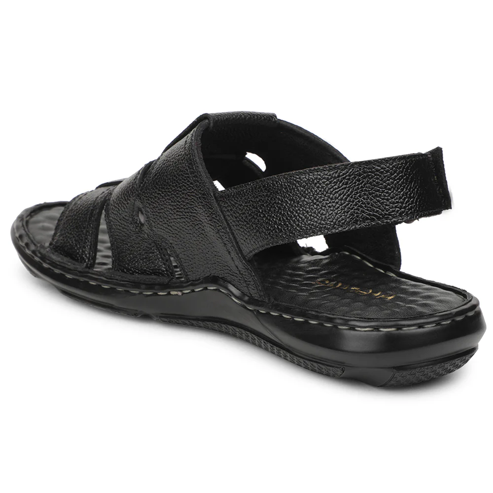 Healers Black Casual Flat Sandal For Men DSL-5 By Liberty - Image 4