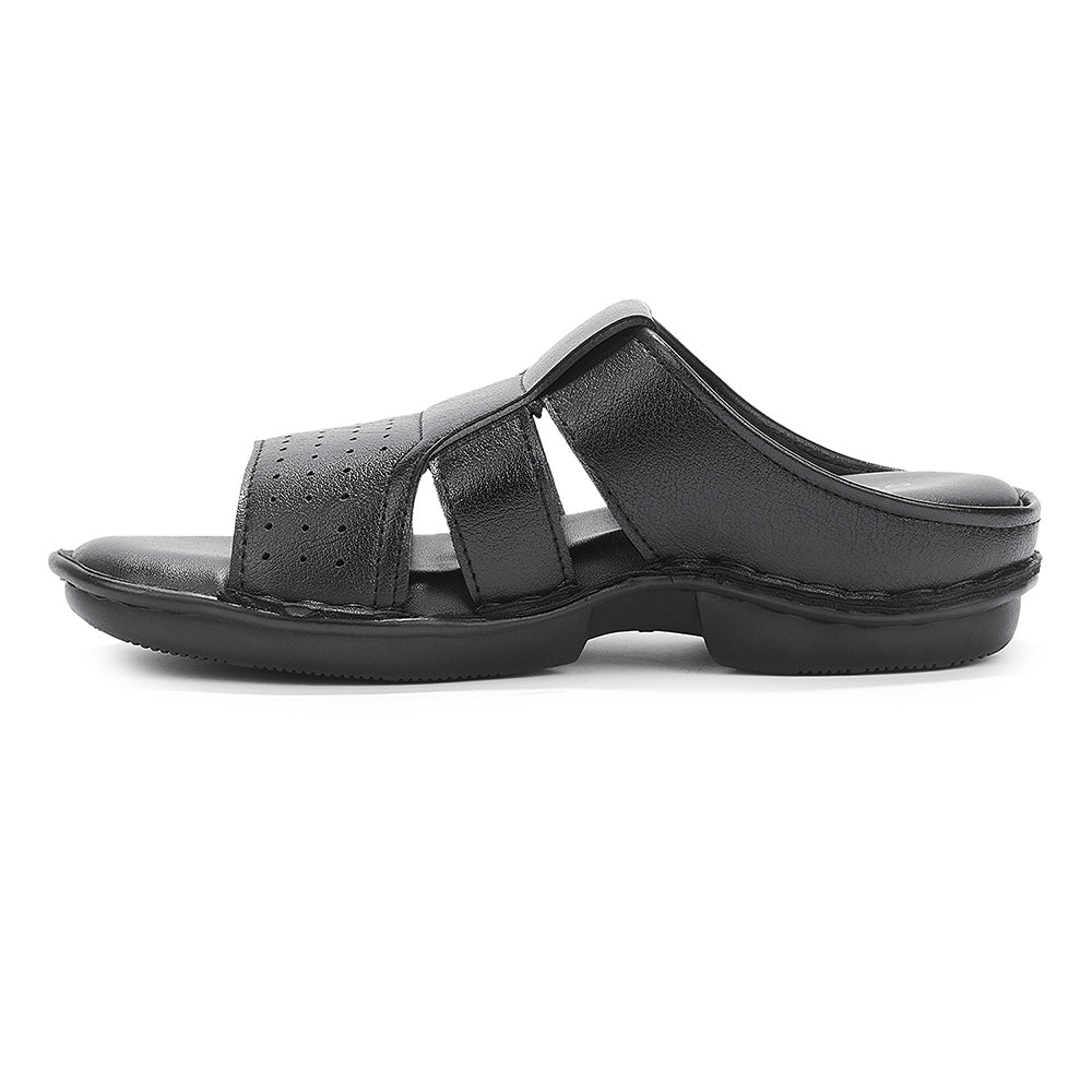 Healers Black Casual Flat Sandal For Men VAL-31E By Liberty - Image 5
