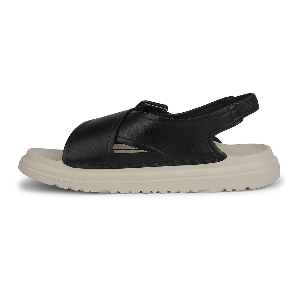 Healers Black Casual Flat Sandal for Women ZQ-DMSN-06 by Liberty - Image 3