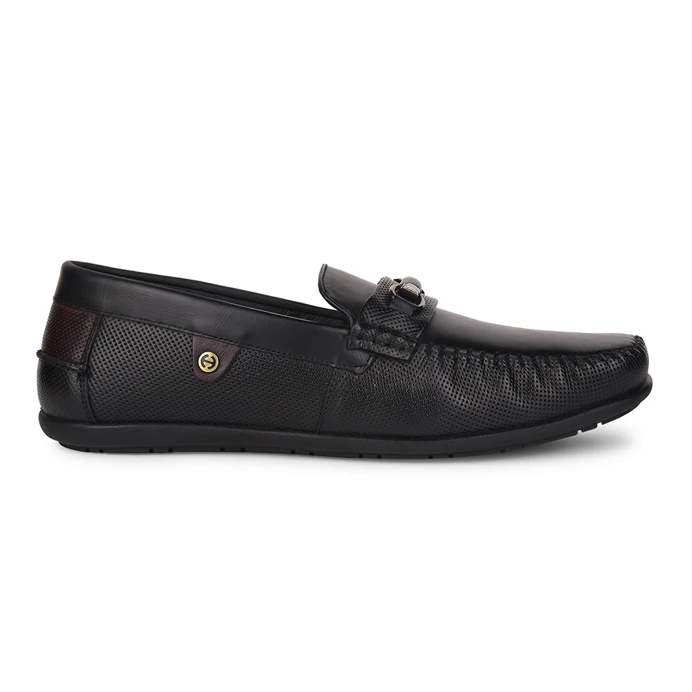Healers Black Casual Loafers For Men OSL-31 By Liberty - Image 3