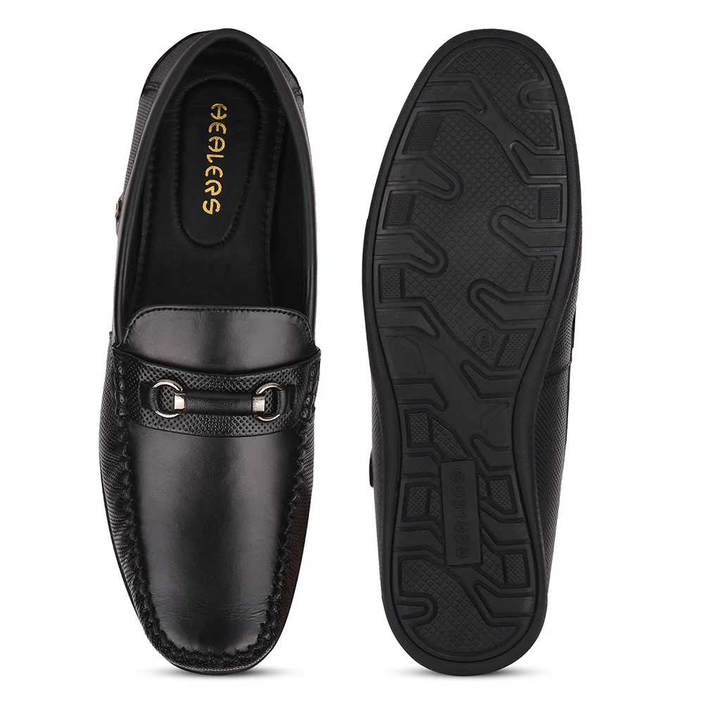 Healers Black Casual Loafers For Men OSL-31 By Liberty - Image 5