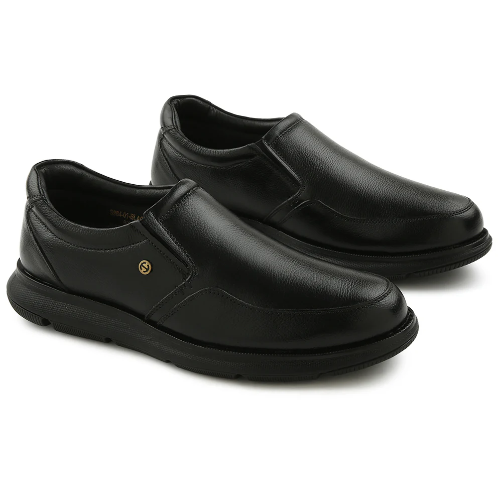 Healers Black Casual Non Lacing Moccasin For Men S984-01 By Liberty - Image 5