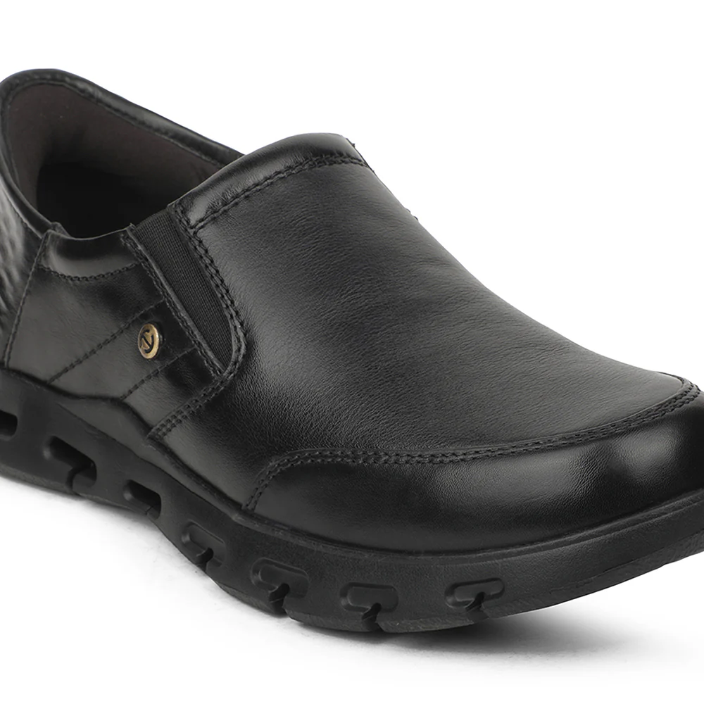 Healers Black Casual Non Lacing Shoes For Men ASF-2 By Liberty - Image 4