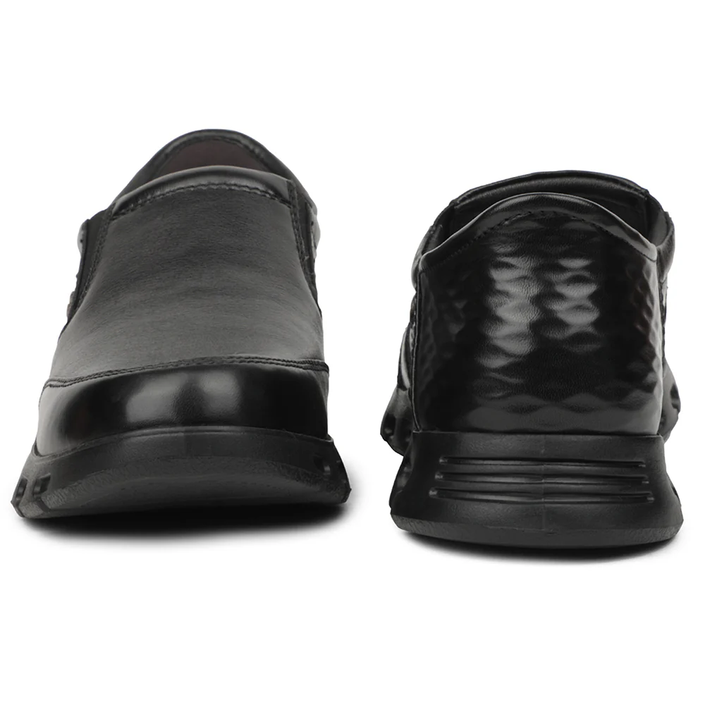 Healers Black Casual Non Lacing Shoes For Men ASF-2 By Liberty - Image 6