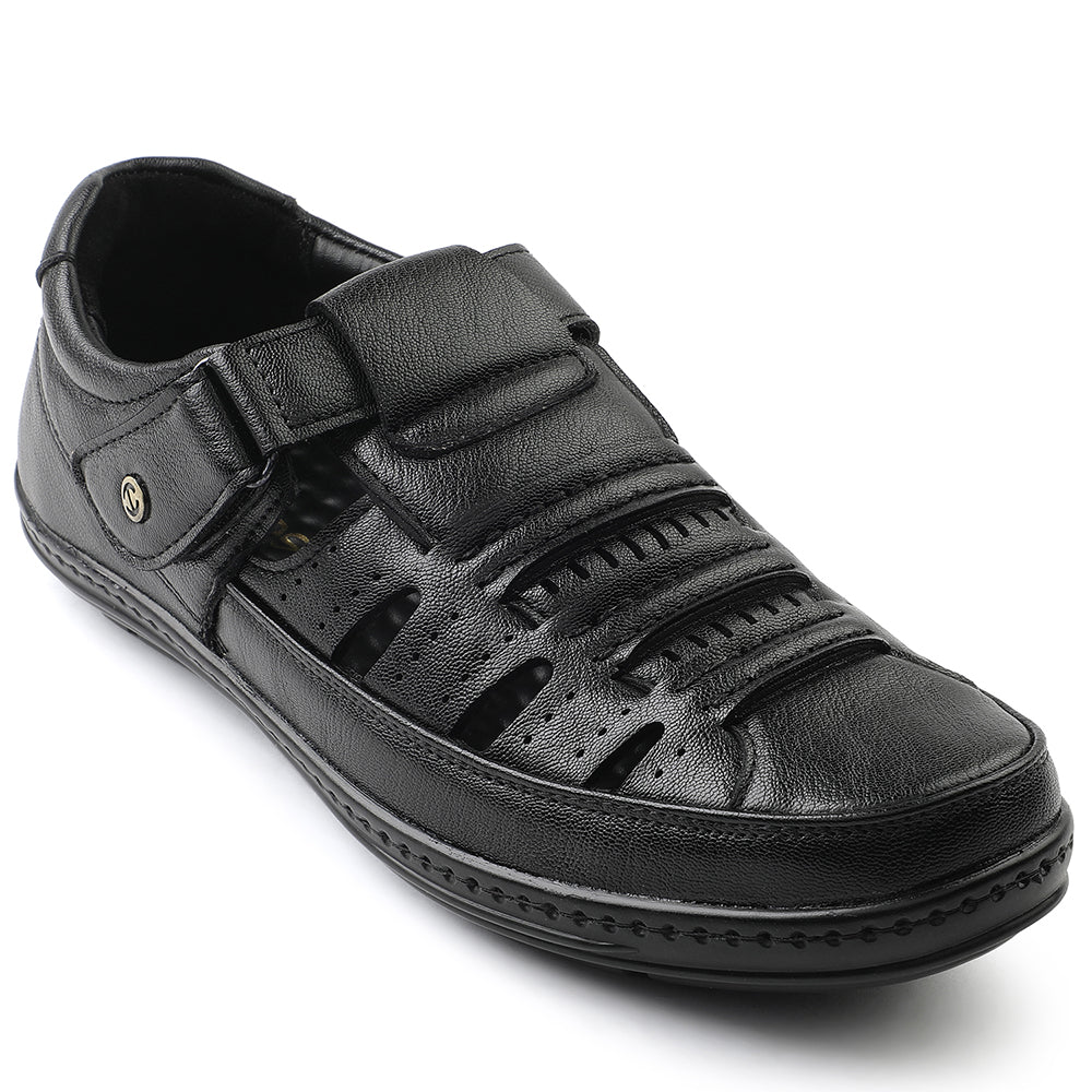 Healers Black Casual Sandal For Men ERL-19 By Liberty