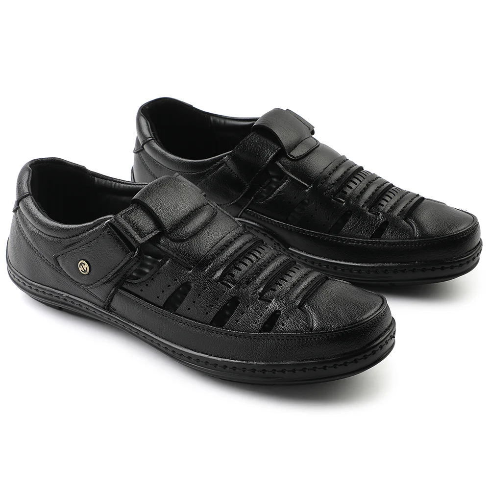 Healers Black Casual Sandal For Men ERL-19 By Liberty - Image 5