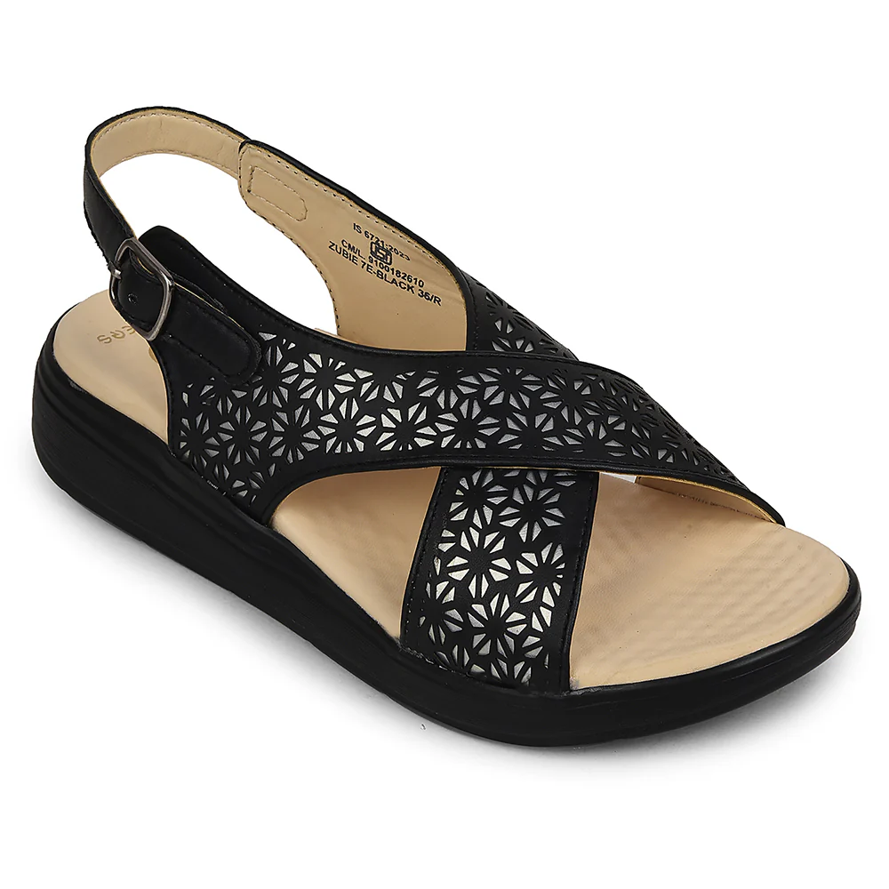 Healers Black Casual Sandal For Women ZUBIE-7E By Liberty