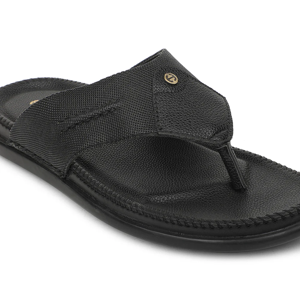 Healers Black Casual Slipper For Men AOL-8 By Liberty - Image 4