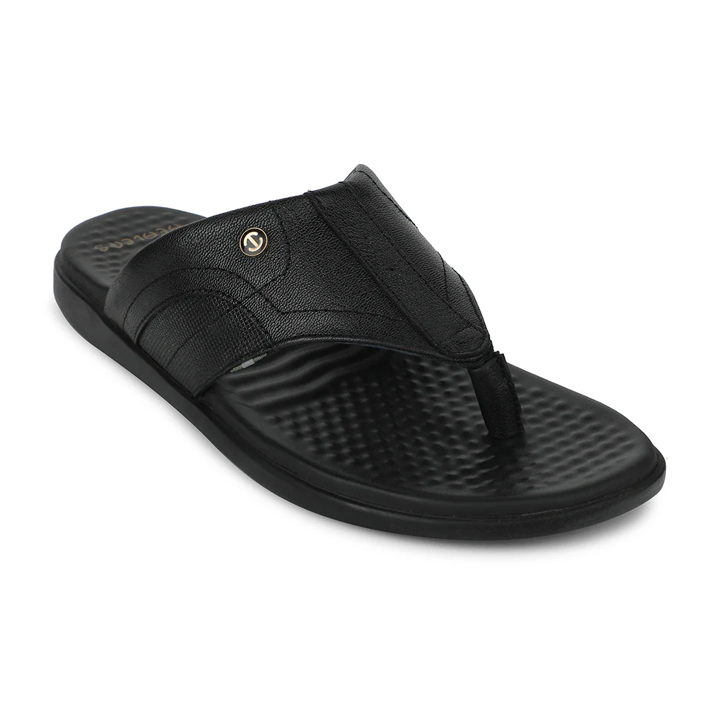 Healers Black Casual Slipper For Men RELIEF-1 By Liberty