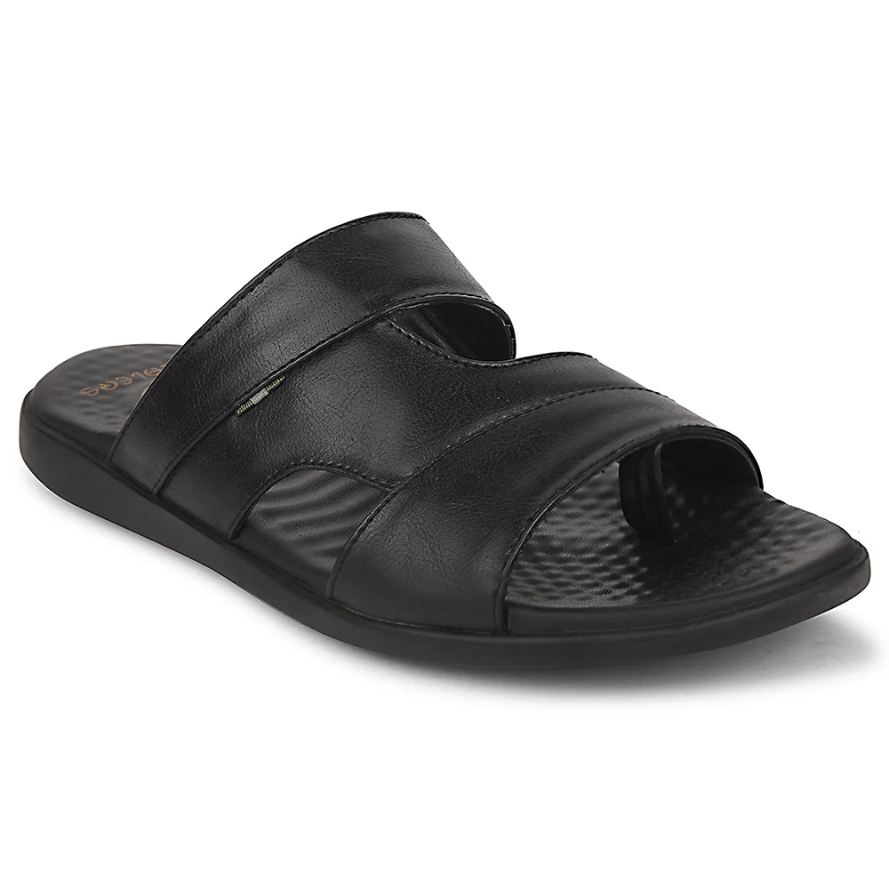 Healers Black Casual Slipper For Men SOFTER-3 By Liberty