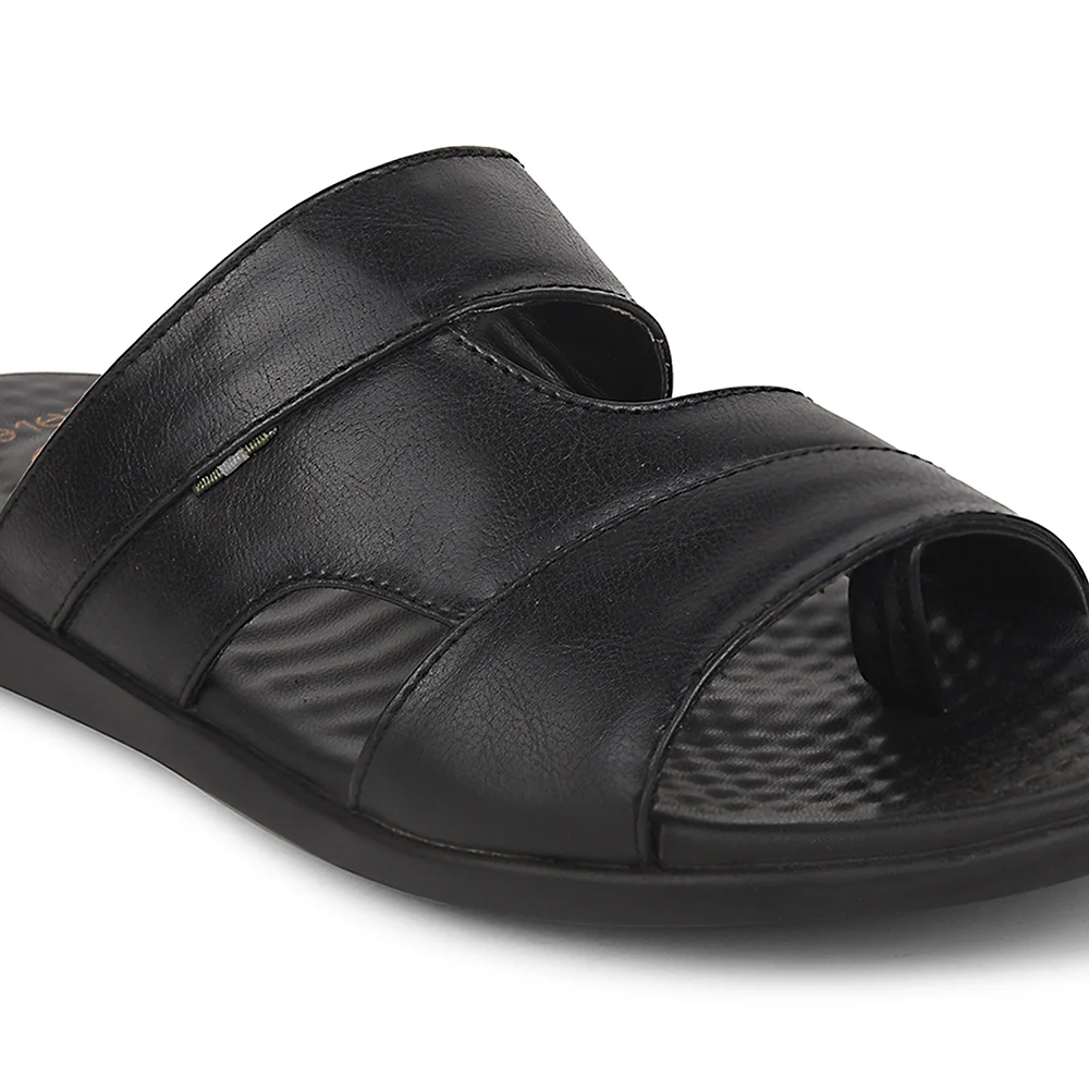 Healers Black Casual Slipper For Men SOFTER-3 By Liberty - Image 4