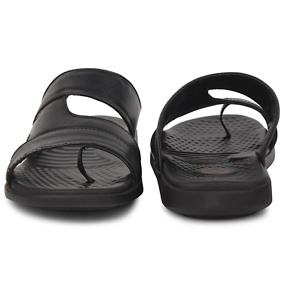 Healers Black Casual Slipper For Men SOFTER-3 By Liberty - Image 5