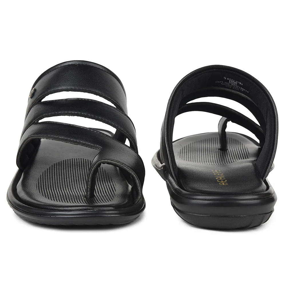 Healers Black Casual Slipper For Mens AOL-12 By Liberty - Image 5
