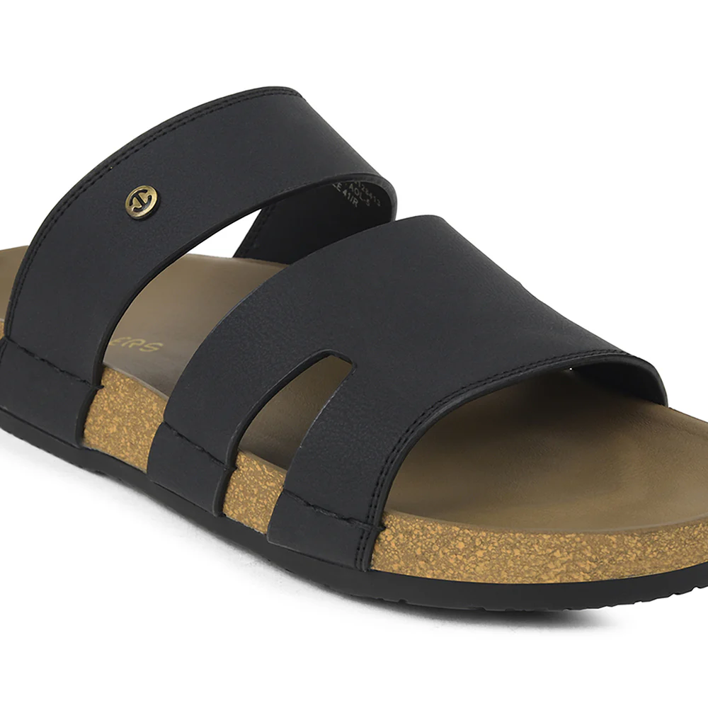 Healers Black Casual Slipper For Mens AOL-5 By Liberty - Image 5