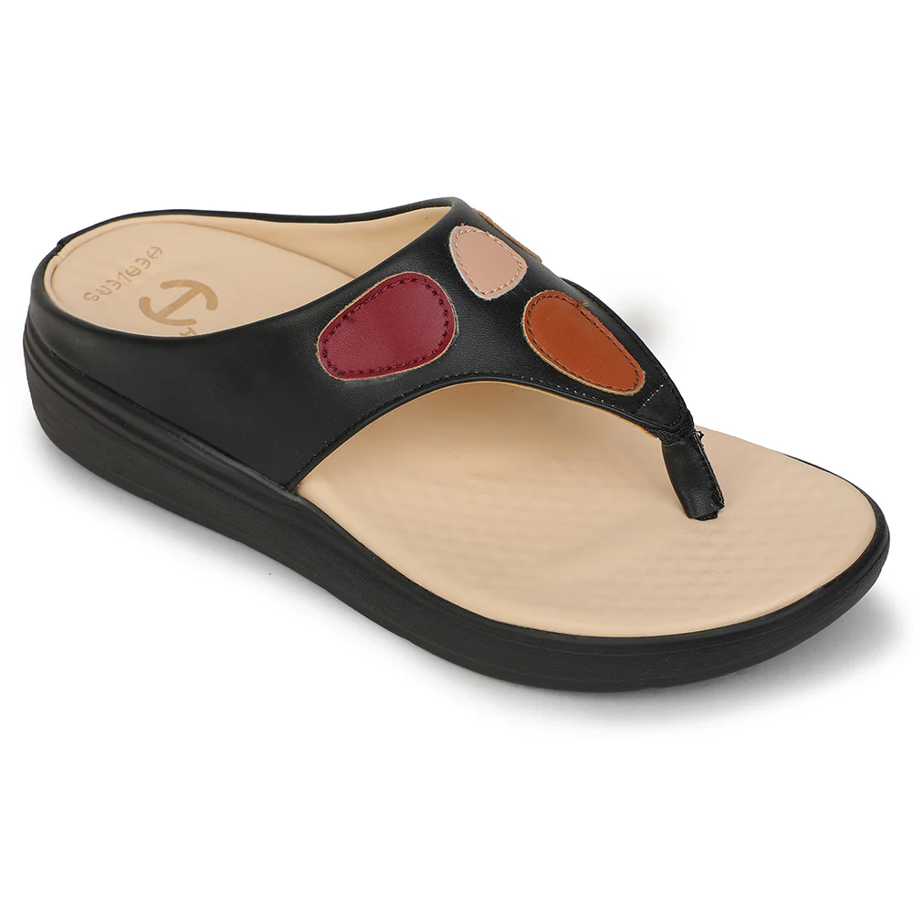 Healers Black Casual Slipper For Women ZUBIE-2E By Liberty