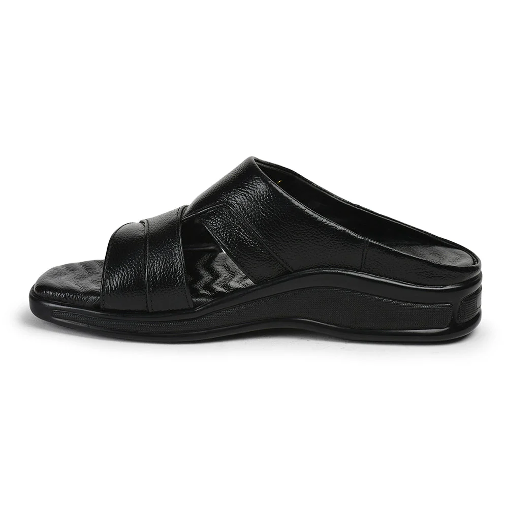 Healers Black Casual Slippers For Men 2050-802 By Liberty - Image 3