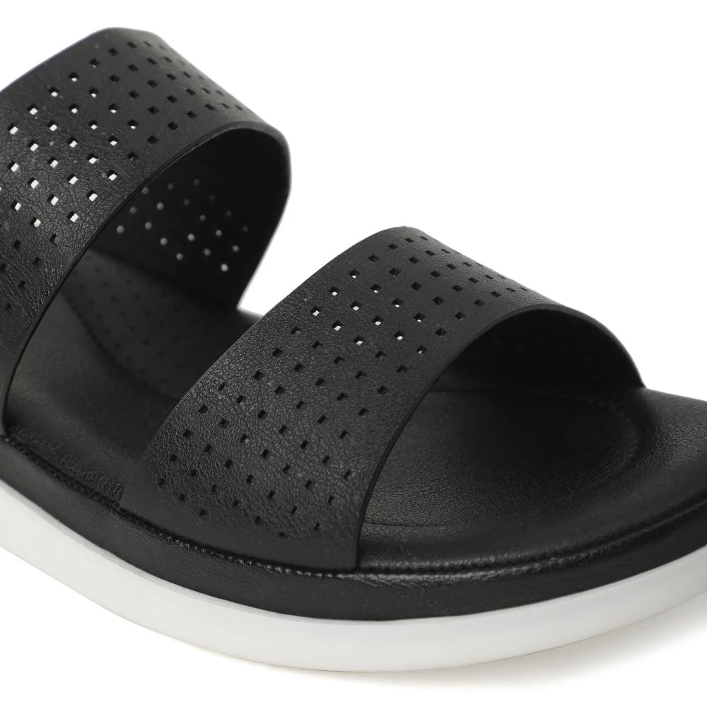 Healers Black Casual Slippers For Women JD-38 By Liberty - Image 5