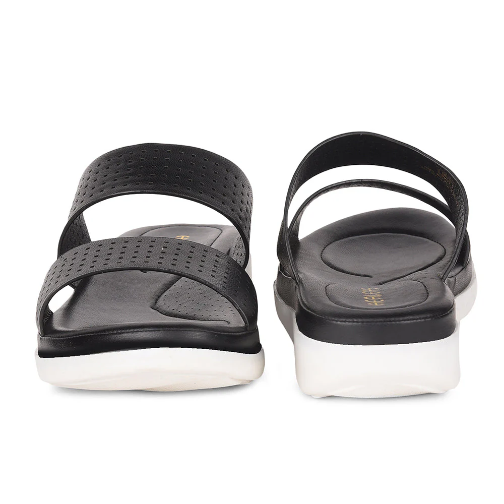 Healers Black Casual Slippers For Women JD-38 By Liberty - Image 6