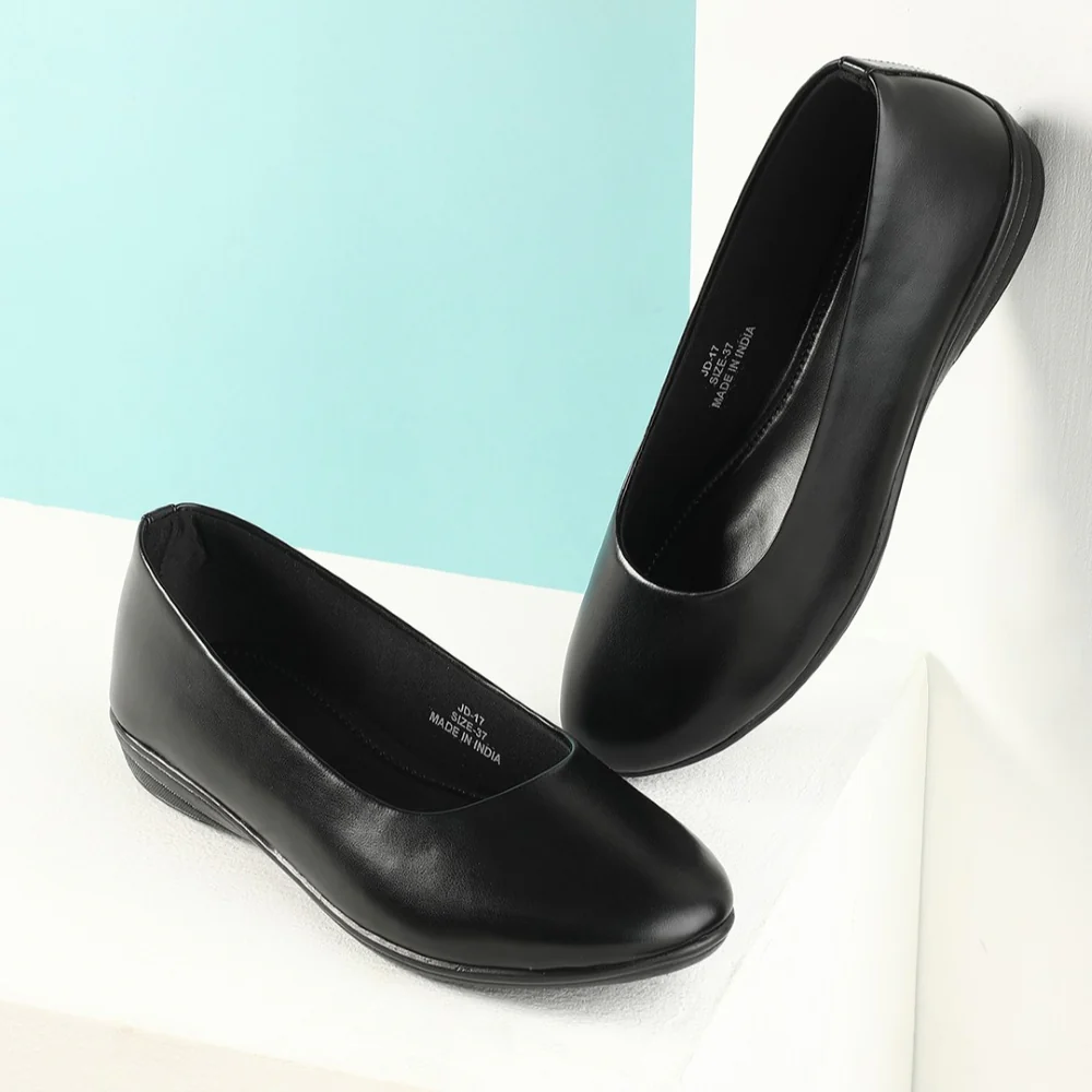Healers Black Formal Ballerina Shoes For Women JD-17 By Liberty - Image 4