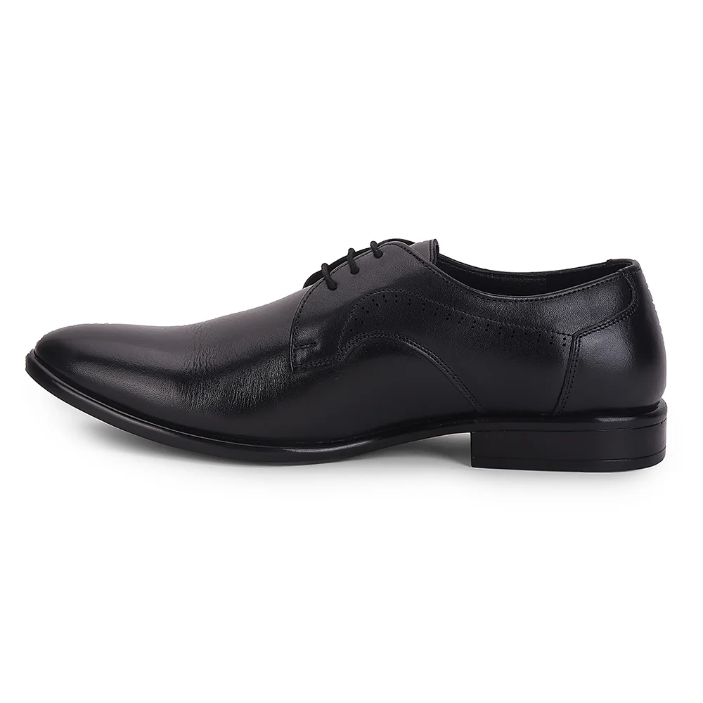 Healers Black Formal Lacing Derby Shoes For Men SCL-12 By Liberty - Image 3