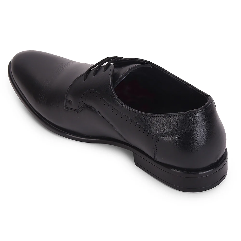 Healers Black Formal Lacing Derby Shoes For Men SCL-12 By Liberty - Image 6