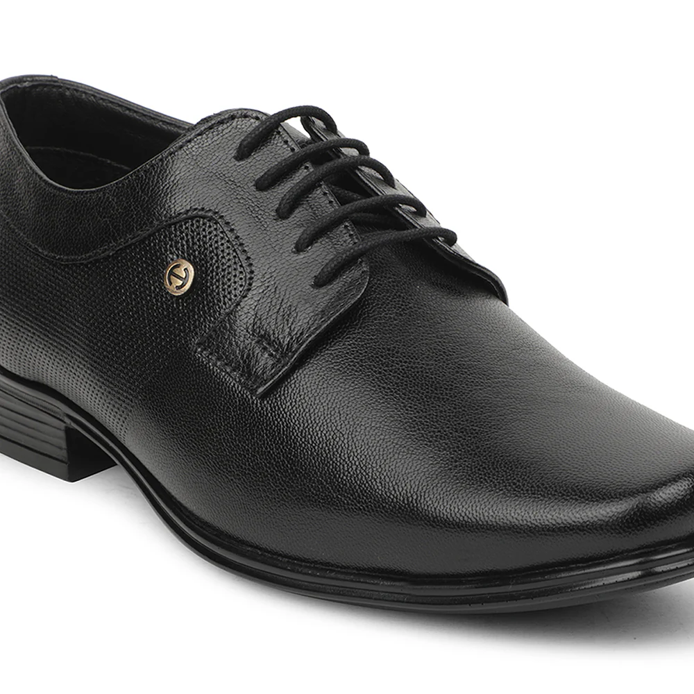 Healers Black Formal Lacing Derby Shoes For Men UDL-15 By Liberty - Image 4