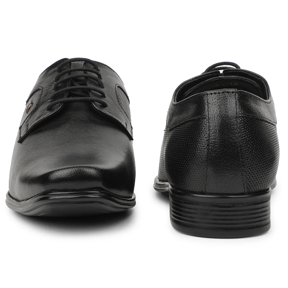 Healers Black Formal Lacing Derby Shoes For Men UDL-15 By Liberty - Image 6