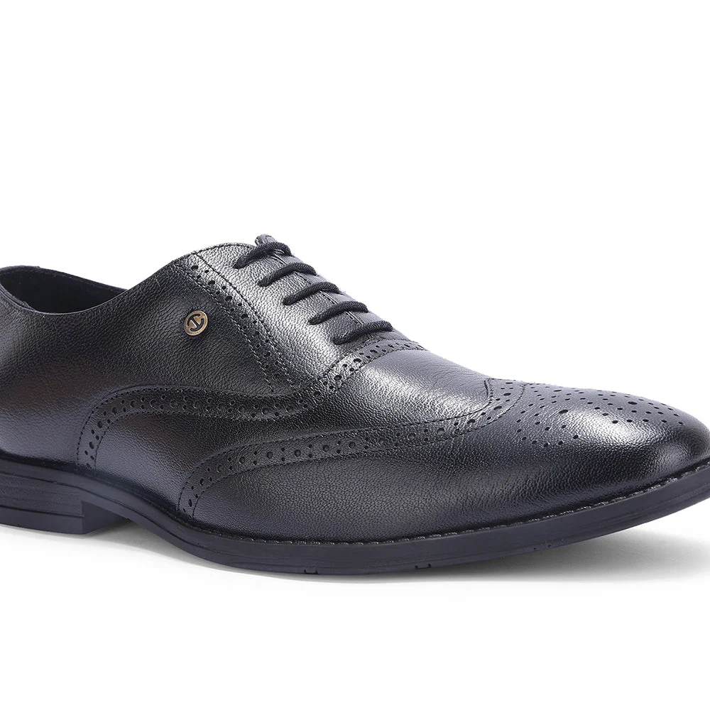 Healers Black Formal Lacing Oxford Shoes For Men SAGAR-15 By Liberty - Image 5