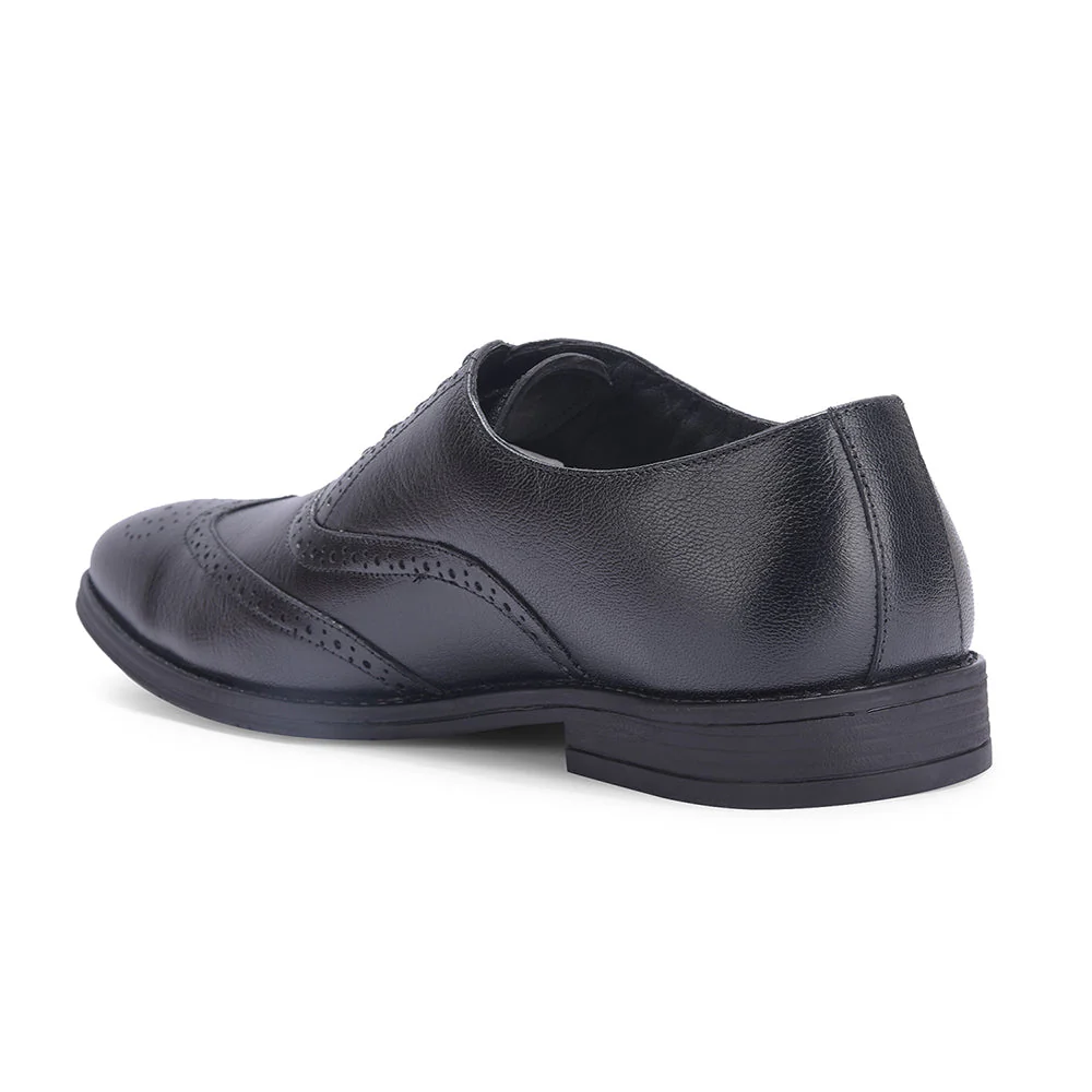 Healers Black Formal Lacing Oxford Shoes For Men SAGAR-15 By Liberty - Image 6