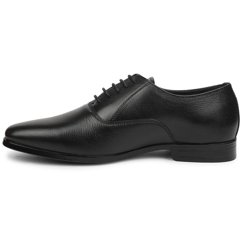 Healers Black Formal Lacing Oxford Shoes For Men UDL-7 By Liberty - Image 3