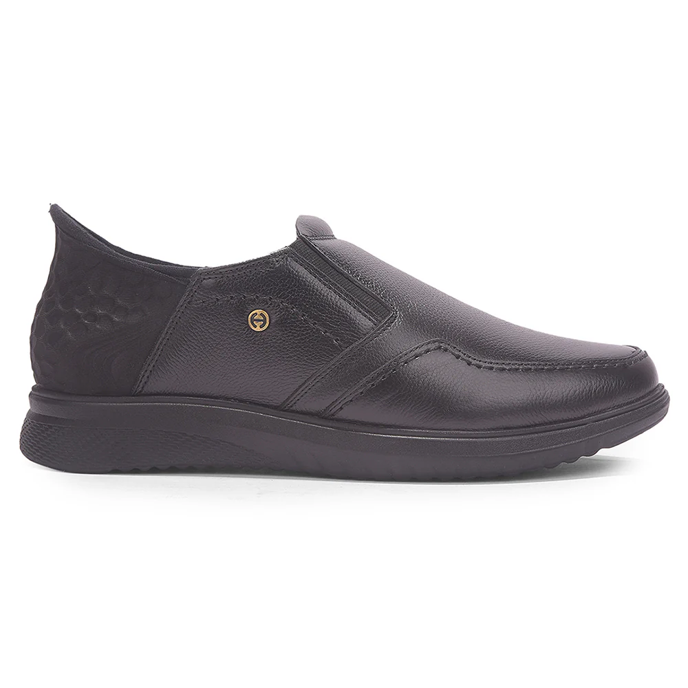 Healers Black Formal Mocassin Shoes For Men UVI-25 By Liberty - Image 3