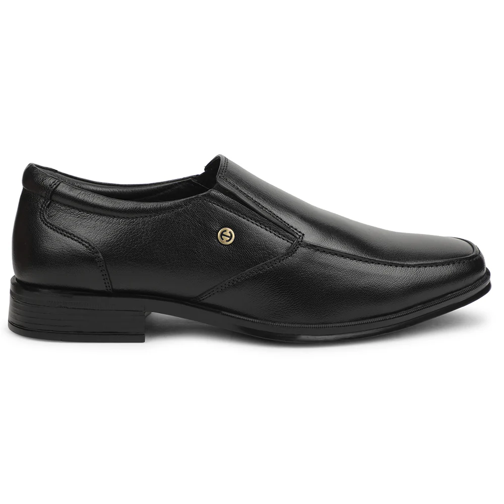 Healers Black Formal Non Lacing Mocassin Shoes For Men UDL-10 By Liberty - Image 2