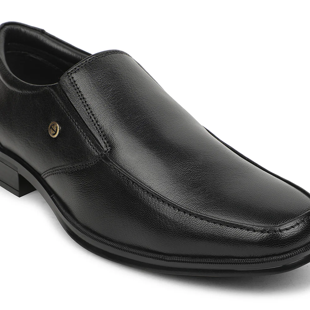Healers Black Formal Non Lacing Mocassin Shoes For Men UDL-10 By Liberty - Image 4