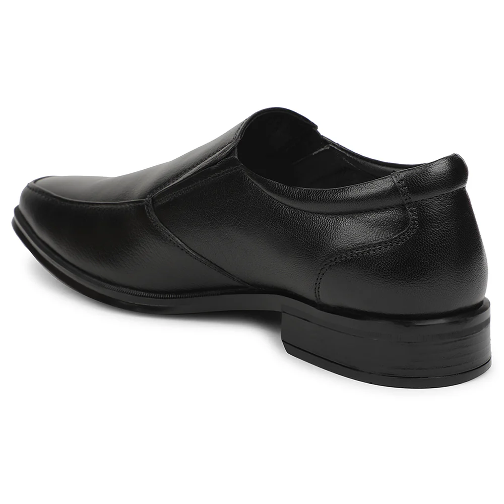 Healers Black Formal Non Lacing Mocassin Shoes For Men UDL-10 By Liberty - Image 5