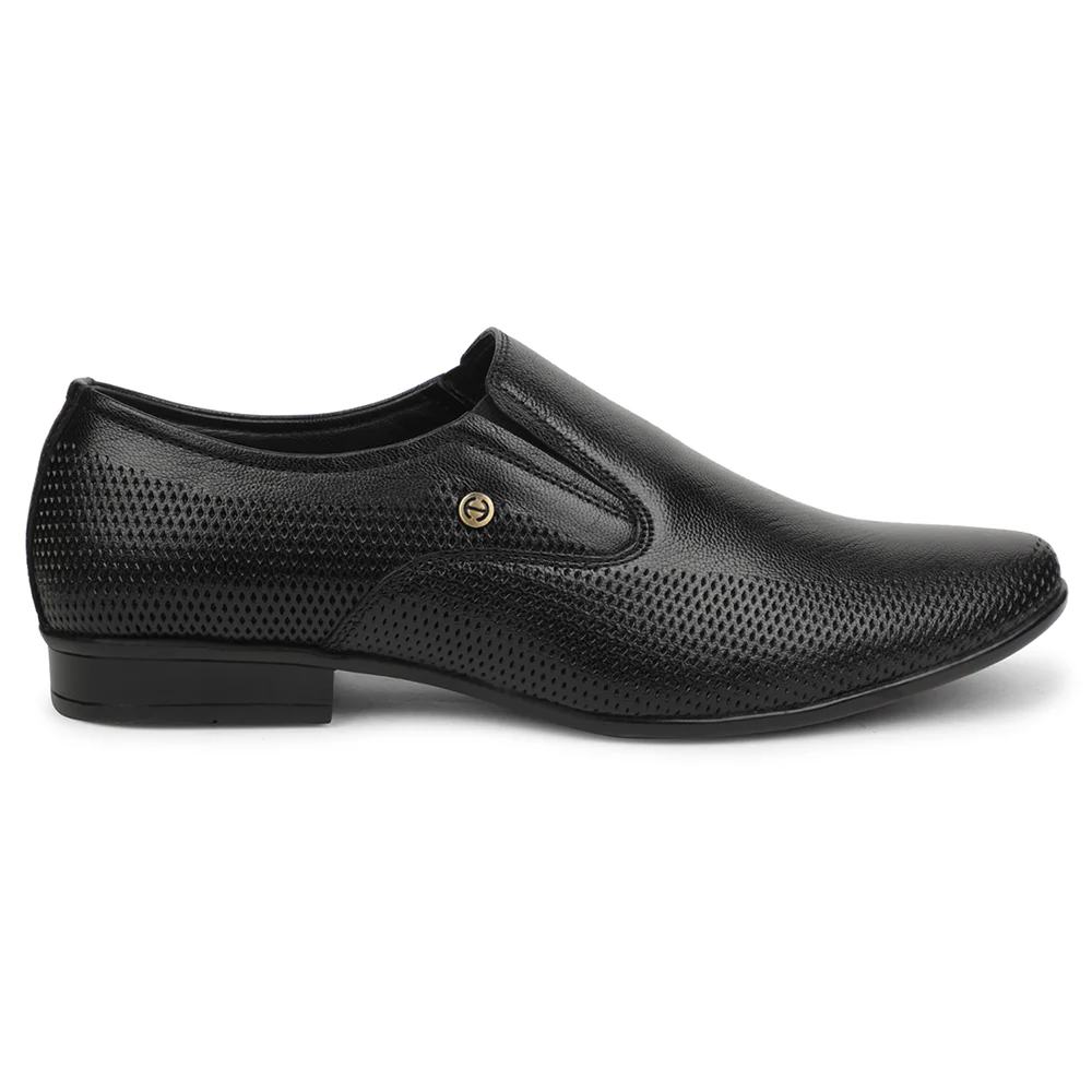 Healers Black Formal Non Lacing Mocassin Shoes For Men UDL-4 By Liberty - Image 2